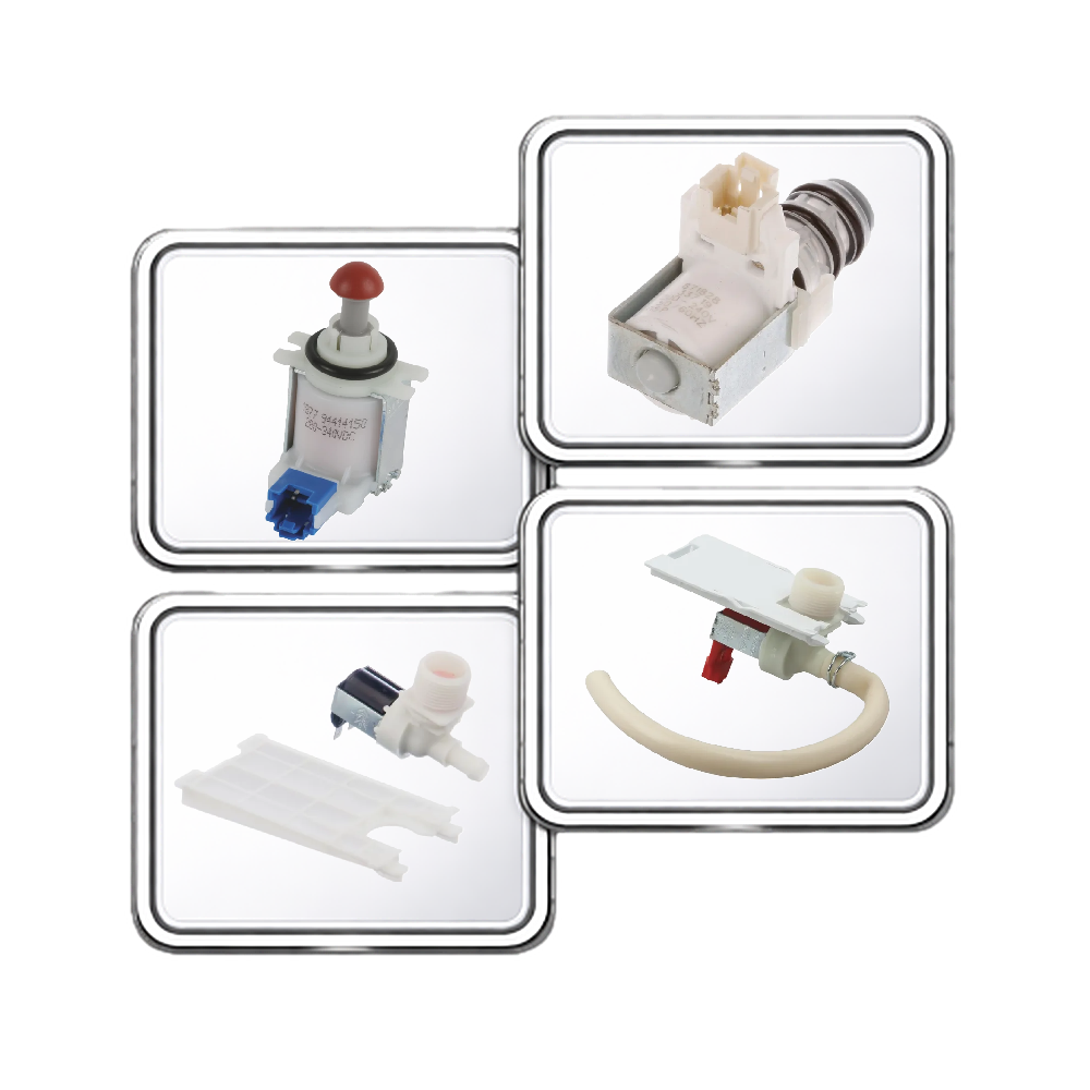 Solenoidy, ventily a divertory do umývačiek riadu